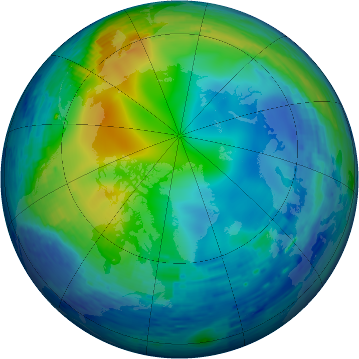 Arctic ozone map for 16 November 1994